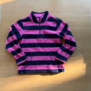 Super soft Hanna Andersson Pink and Navy Fleece Pullover - 8